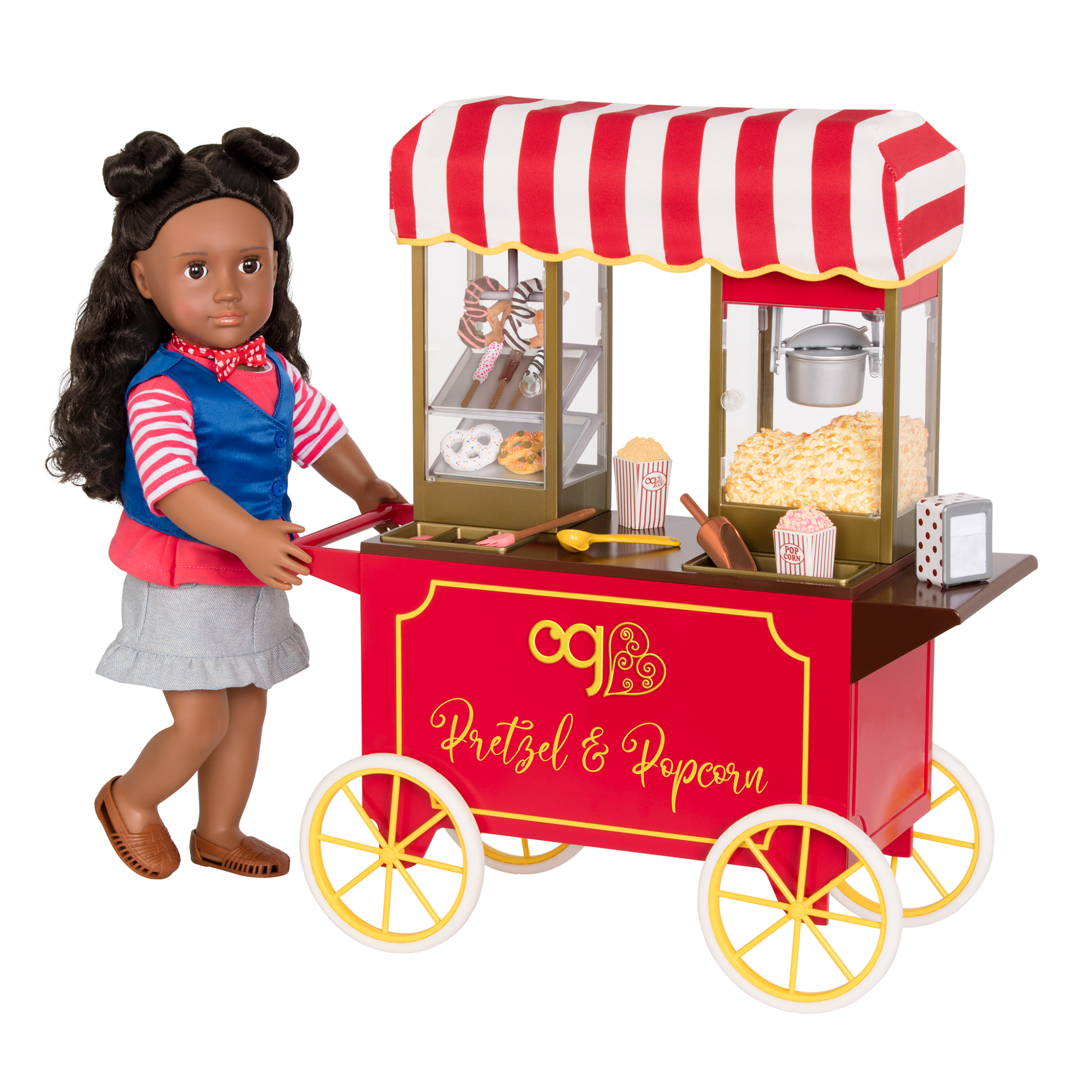 Poppin' Plenty | 18-inch Doll Popcorn Cart | Our Generation