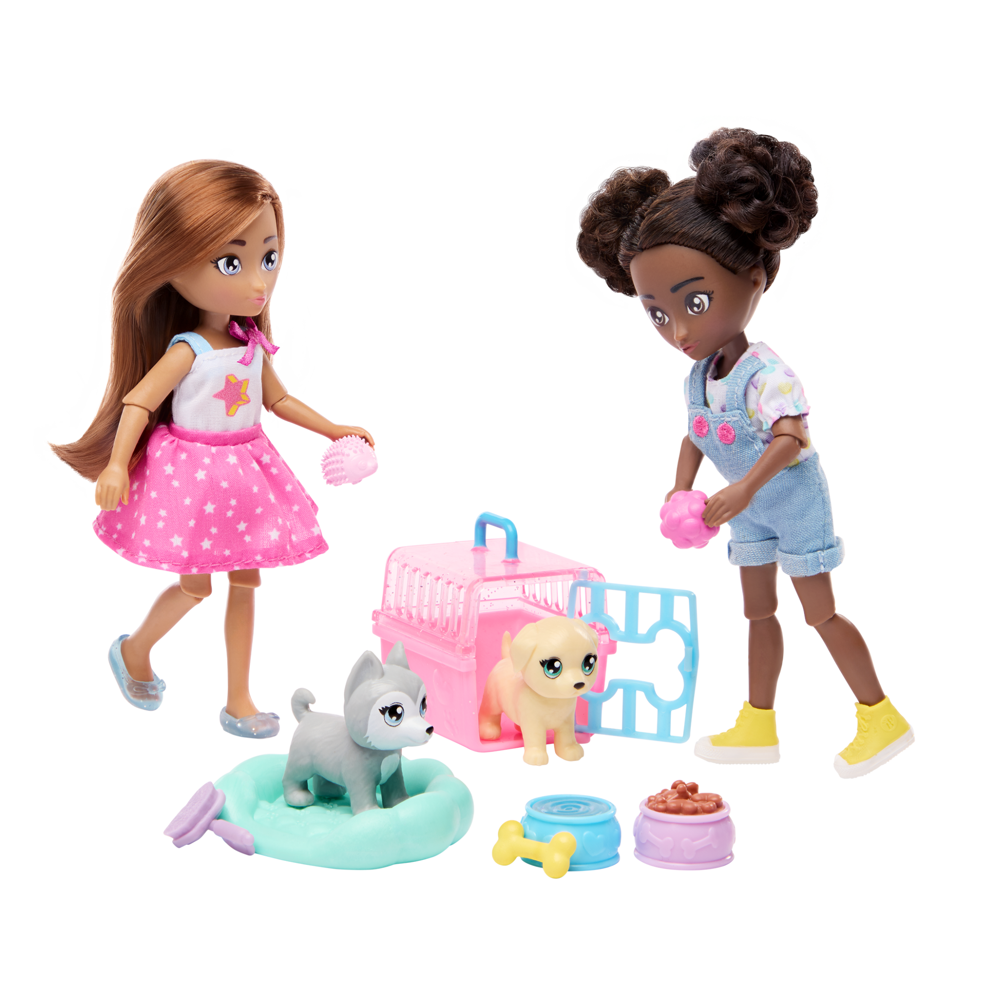 IVY FRIENDS アイビーフレンズ　フィギュアセット Isa & Evie | 5.5-inch Doll Set with Pets | Hey Bestie – MaisonBattat