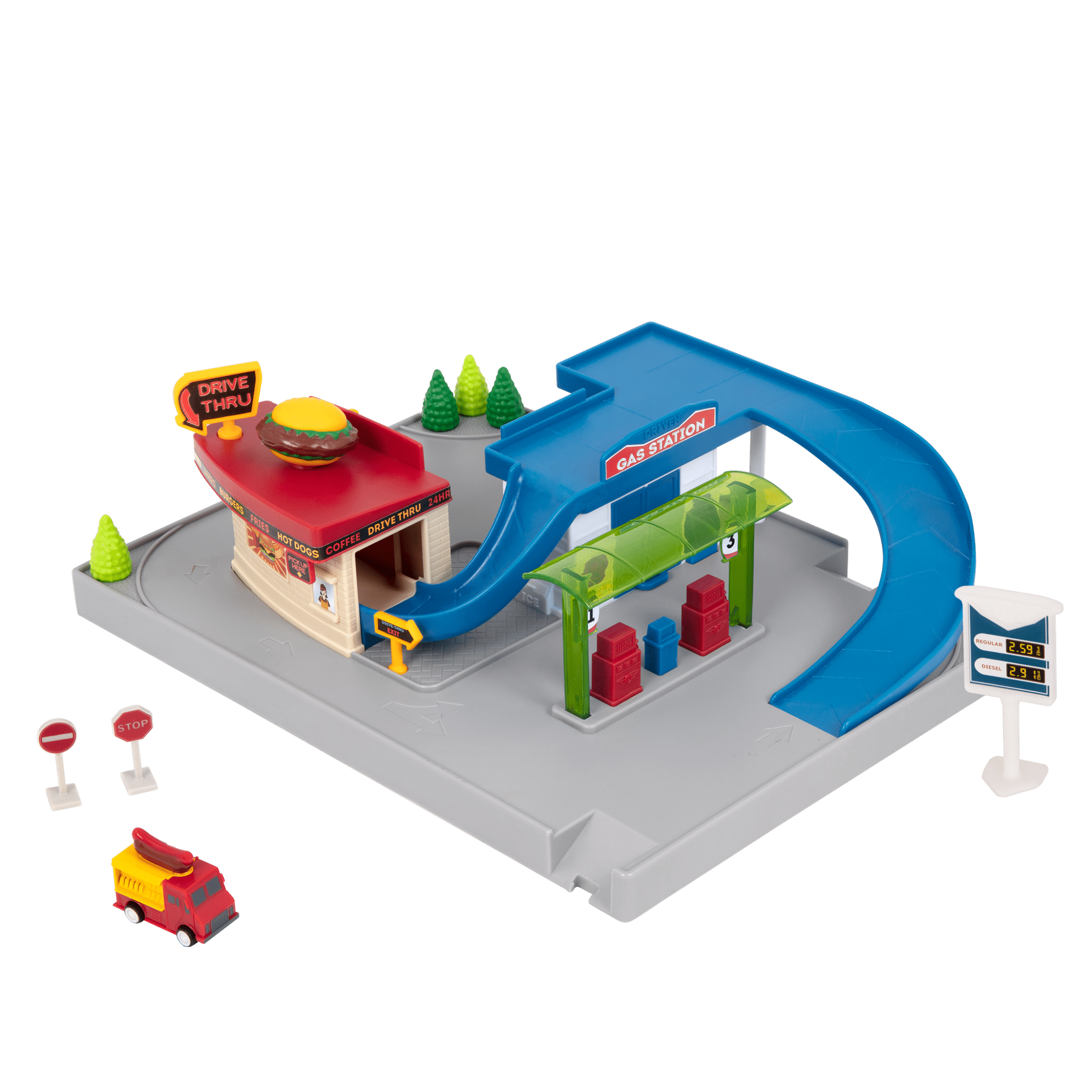 Pocket Dine & Drive Pit Stop | Gas Station Playset | Car Toys