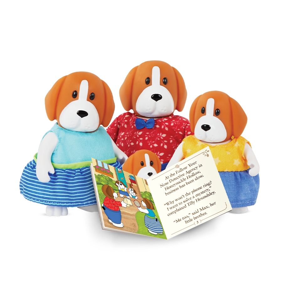 Houndsley Beagle Family | Small Animal Figurines | Li'l Woodzeez