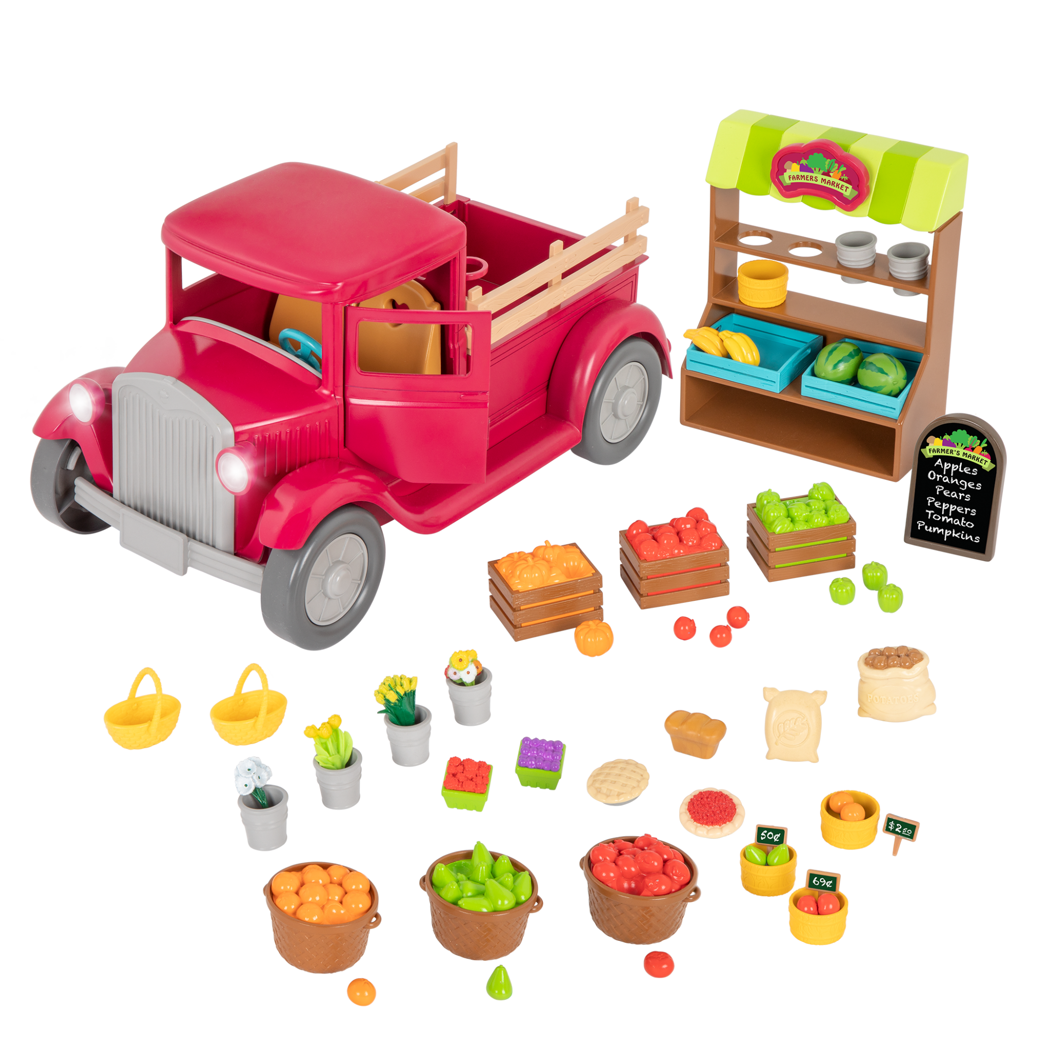 Farmer's Market Truck | Toy Truck with Accessories | Li'l Woodzeez