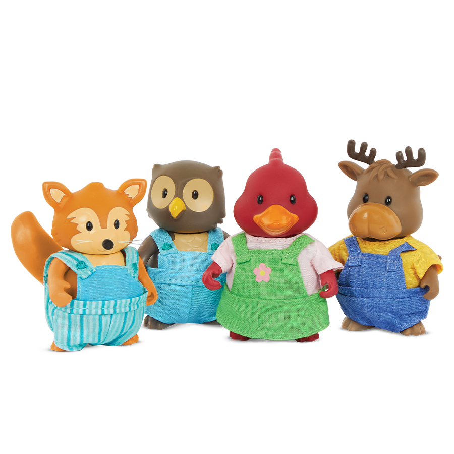 Friendz Club Forest Playset | Four Animal Character Set | Li'l