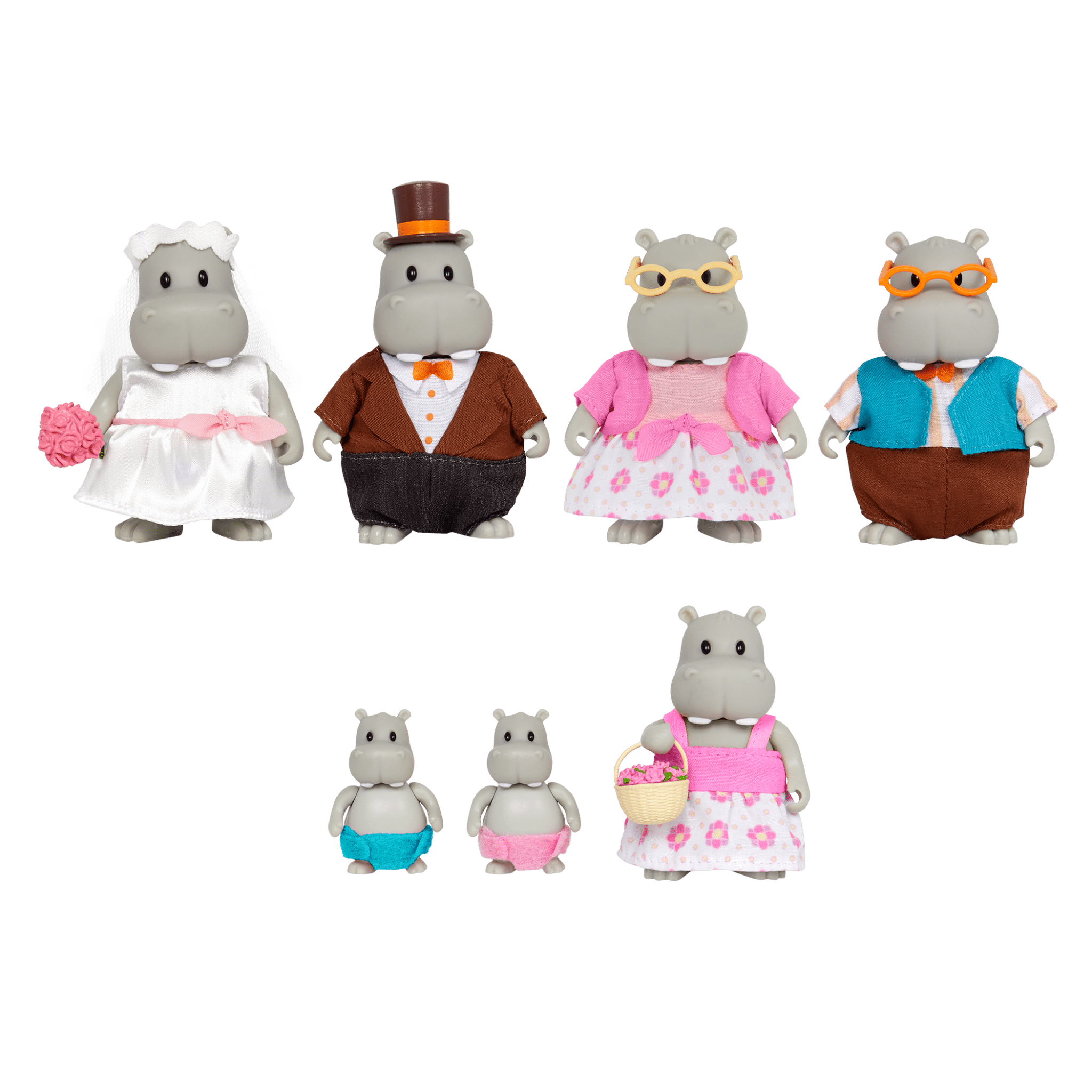 Pitterpotemus Hippo Family | Small Animal Figurines | Li'l