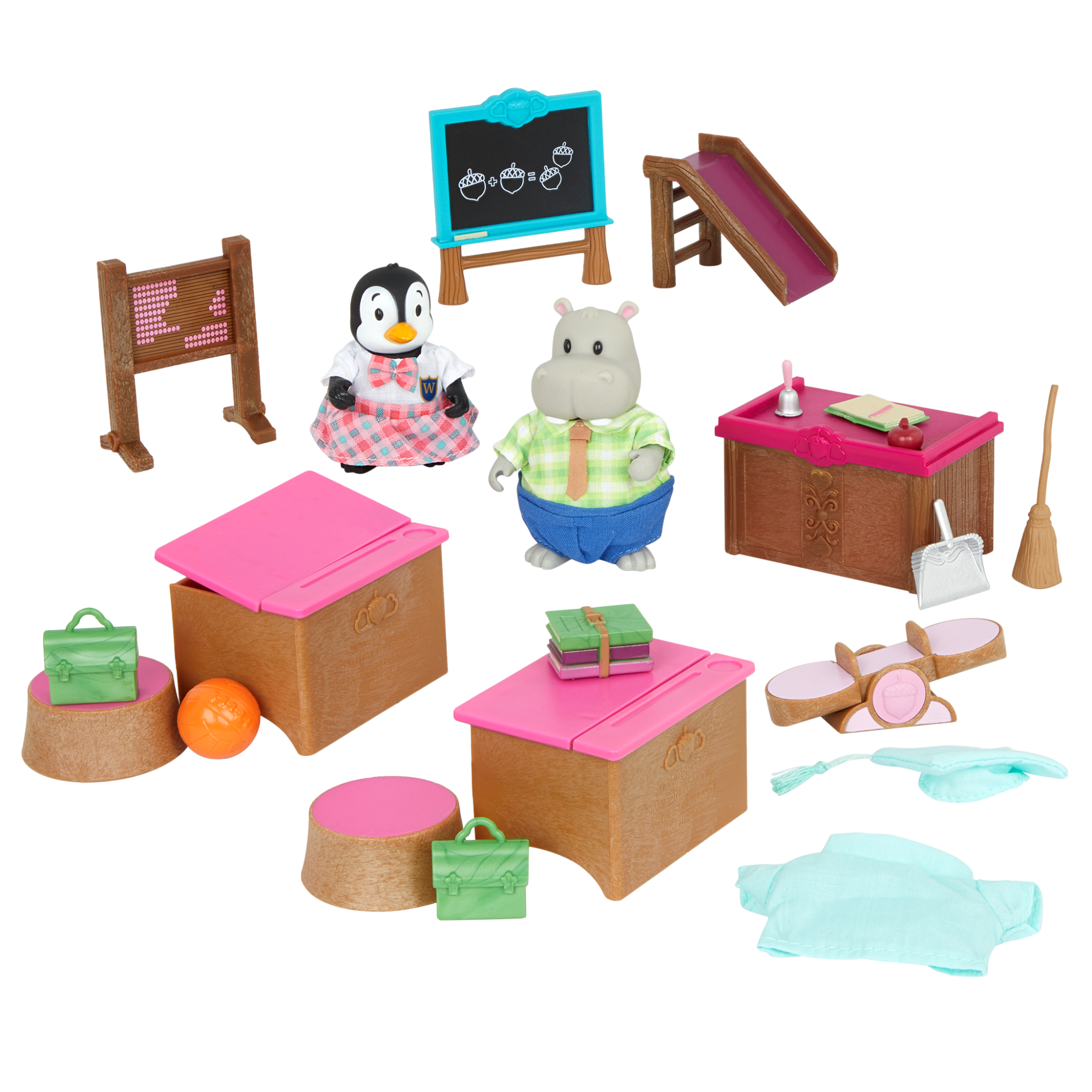 Classroom & Playground Set | Deluxe School Set with Figurines | Li