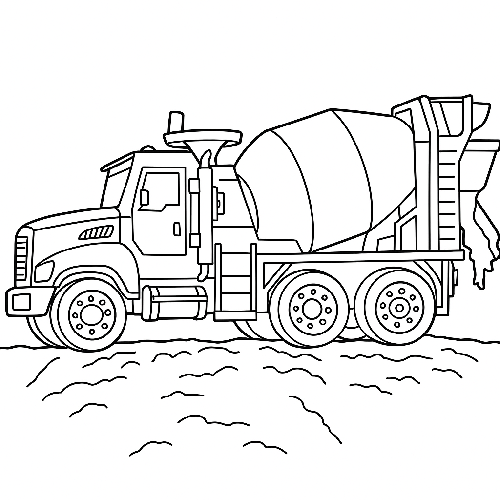 Cement Mixer Coloring Pages from DRIVEN by Battat