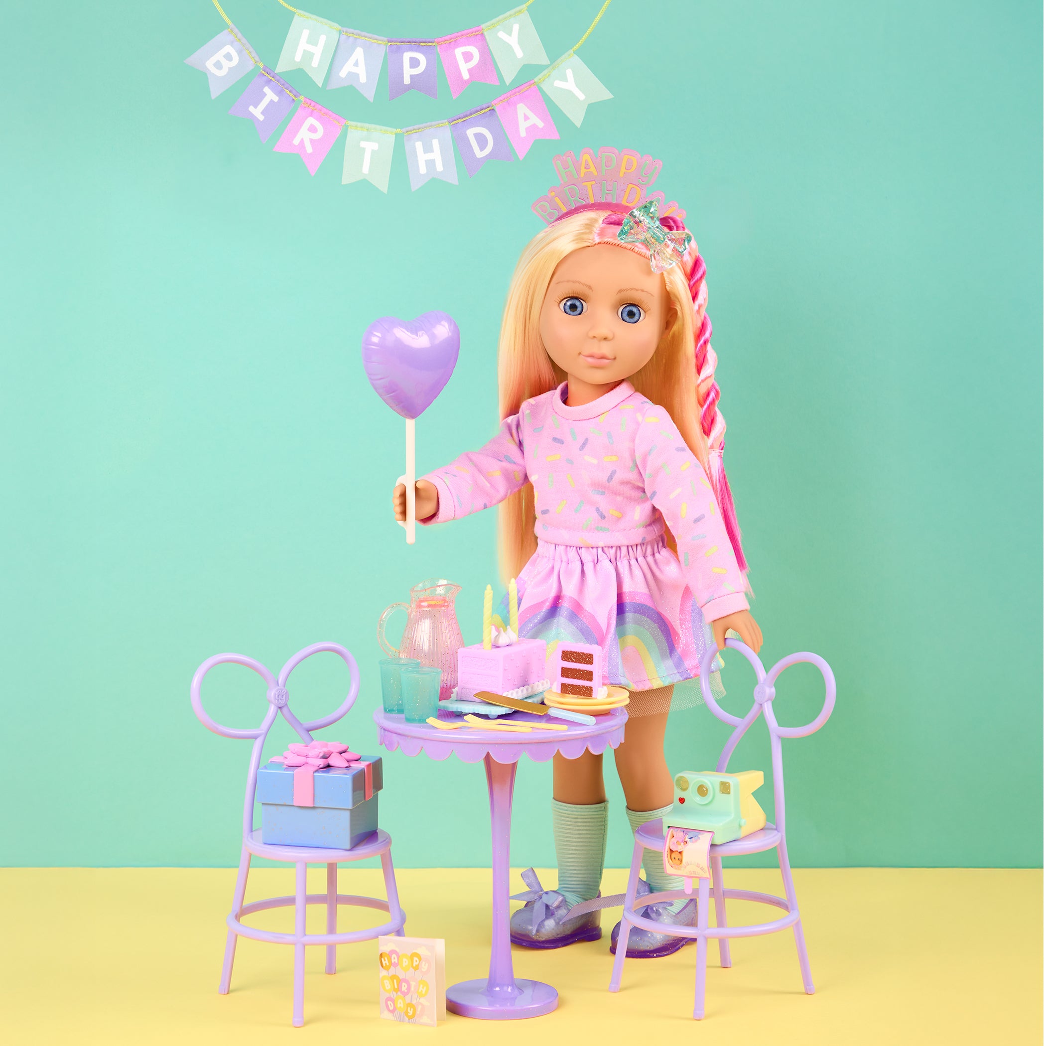 14-inch doll Glitter Girls Evie & GG Birthday Party Playset
