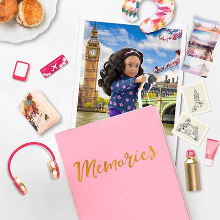 Mini doll photograph and accessories.