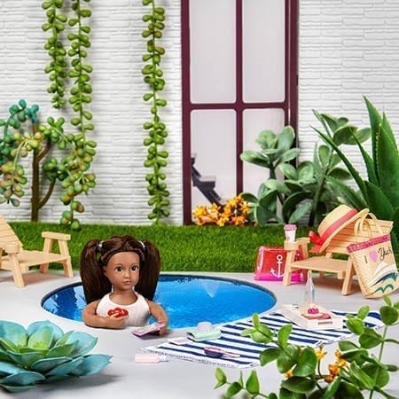 Doll in a pool.