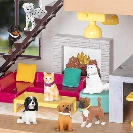 Mini toy dogs and cats.