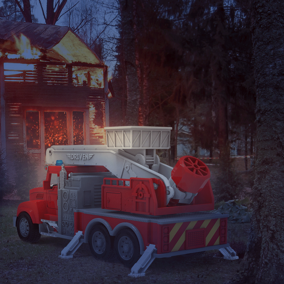 Toy fire truck with lift