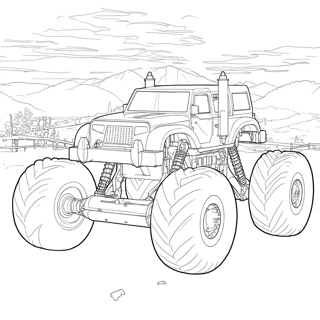 monster truck coloring sheet DRIVEN by Battat Grizzly toy