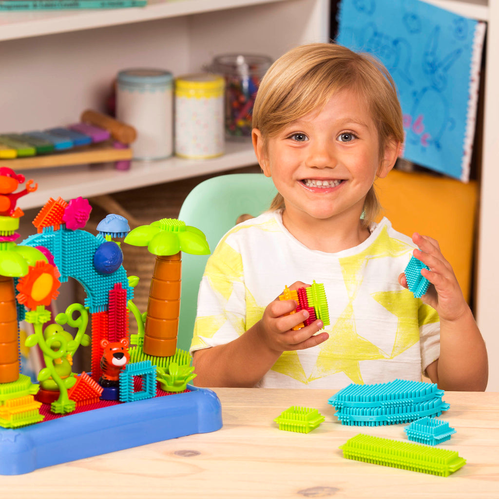 A jungle scene created from soft, sensory blocks.