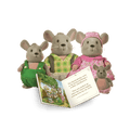 Miniature mouse figurine set with storybook