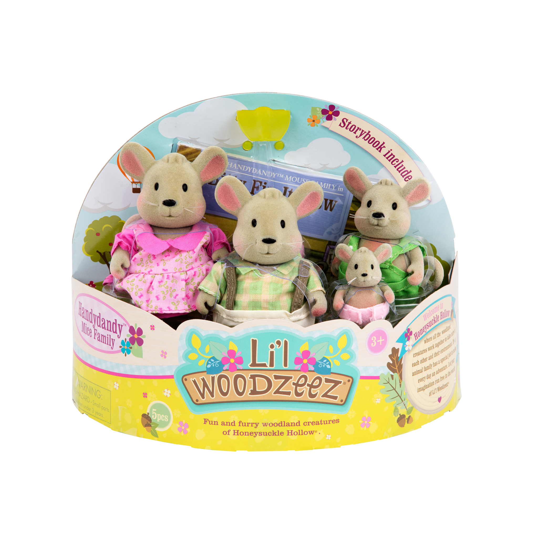 Miniature mouse figurine set with storybook