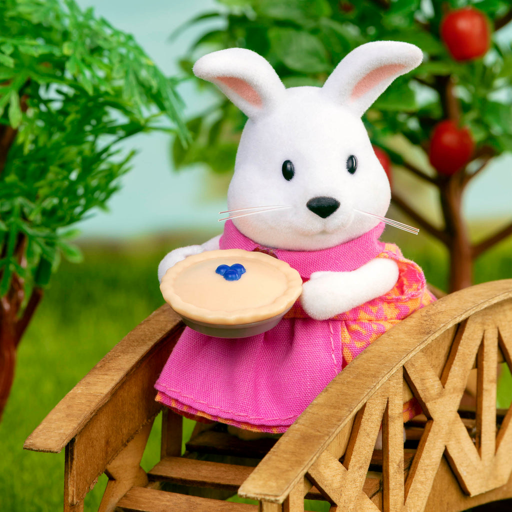 Miniature rabbit figurine set with storybook