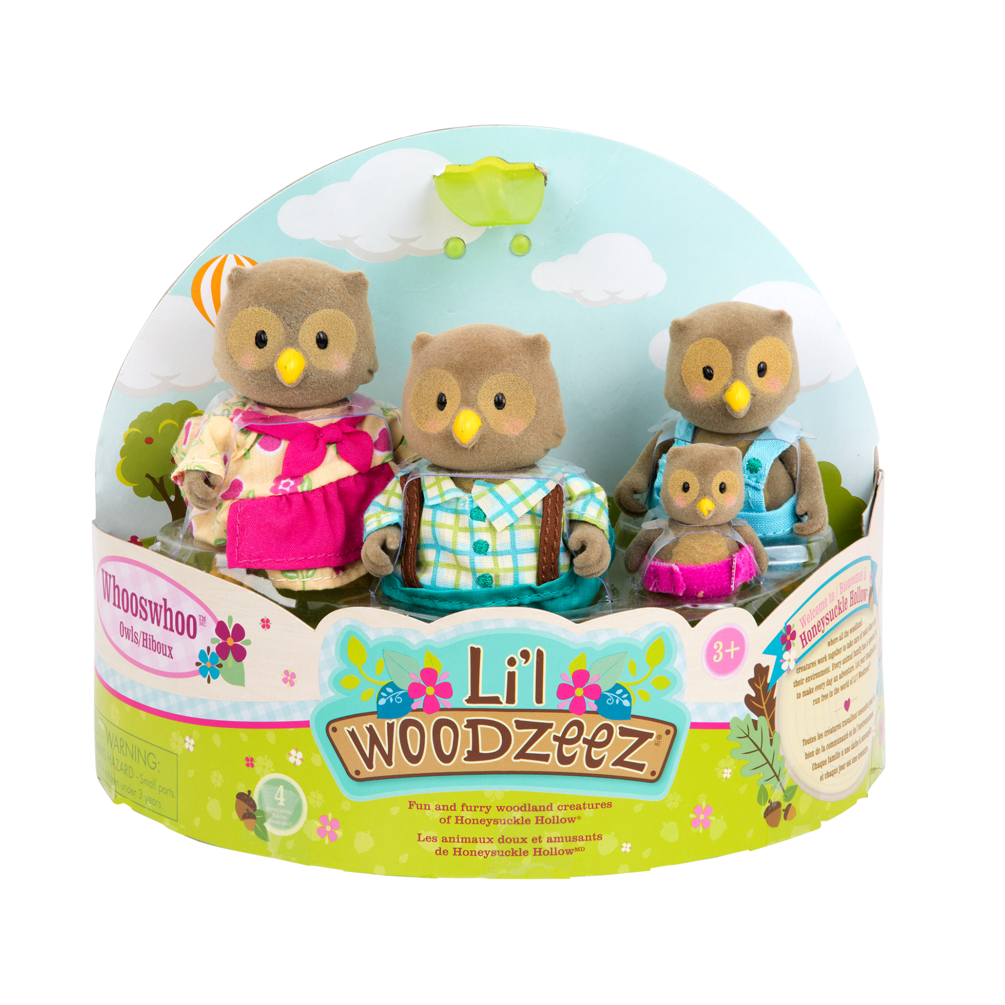 Miniature owl figurine set with storybook