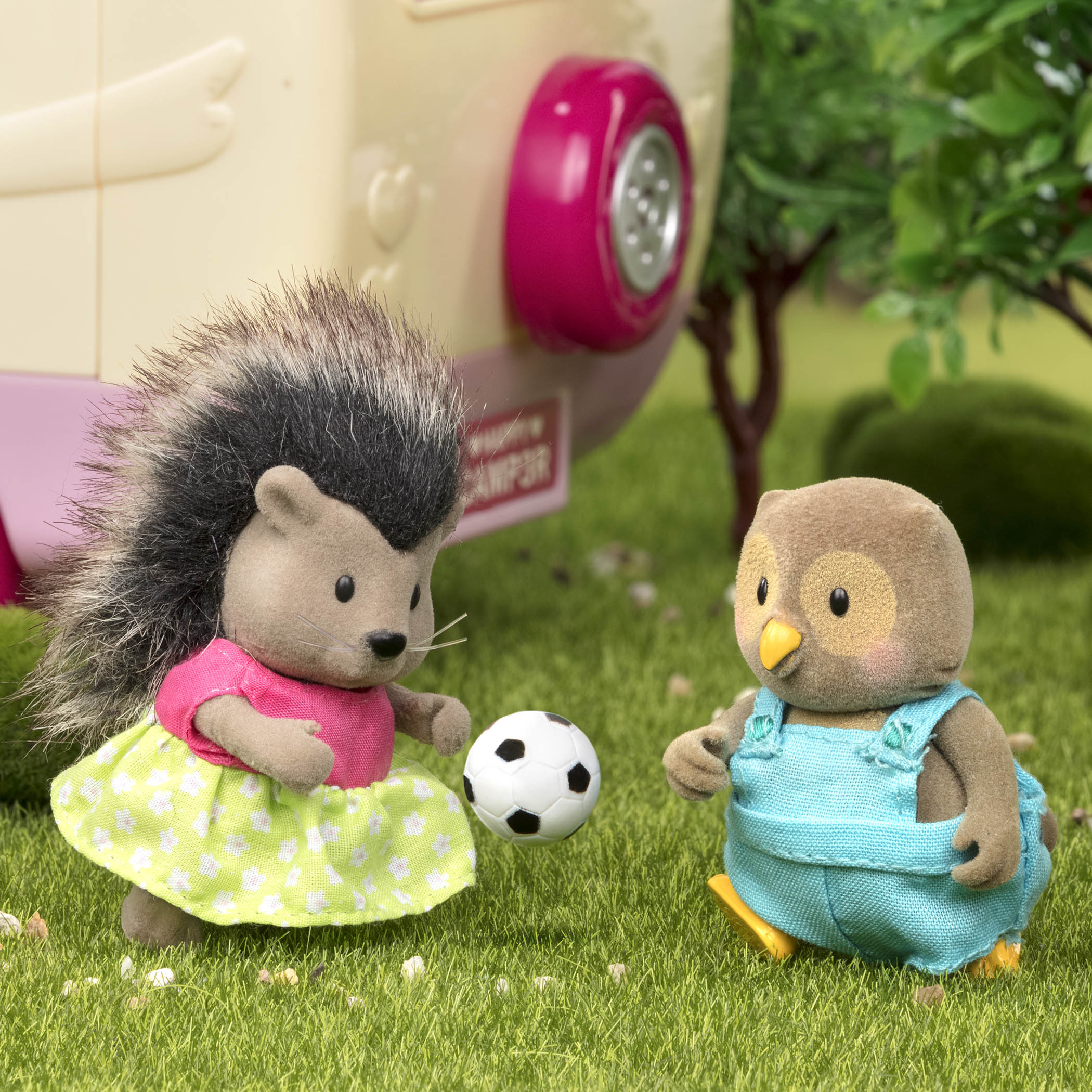 Miniature porcupine figurine set with storybook