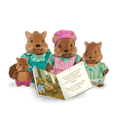 Miniature squirrel figurine set with storybook