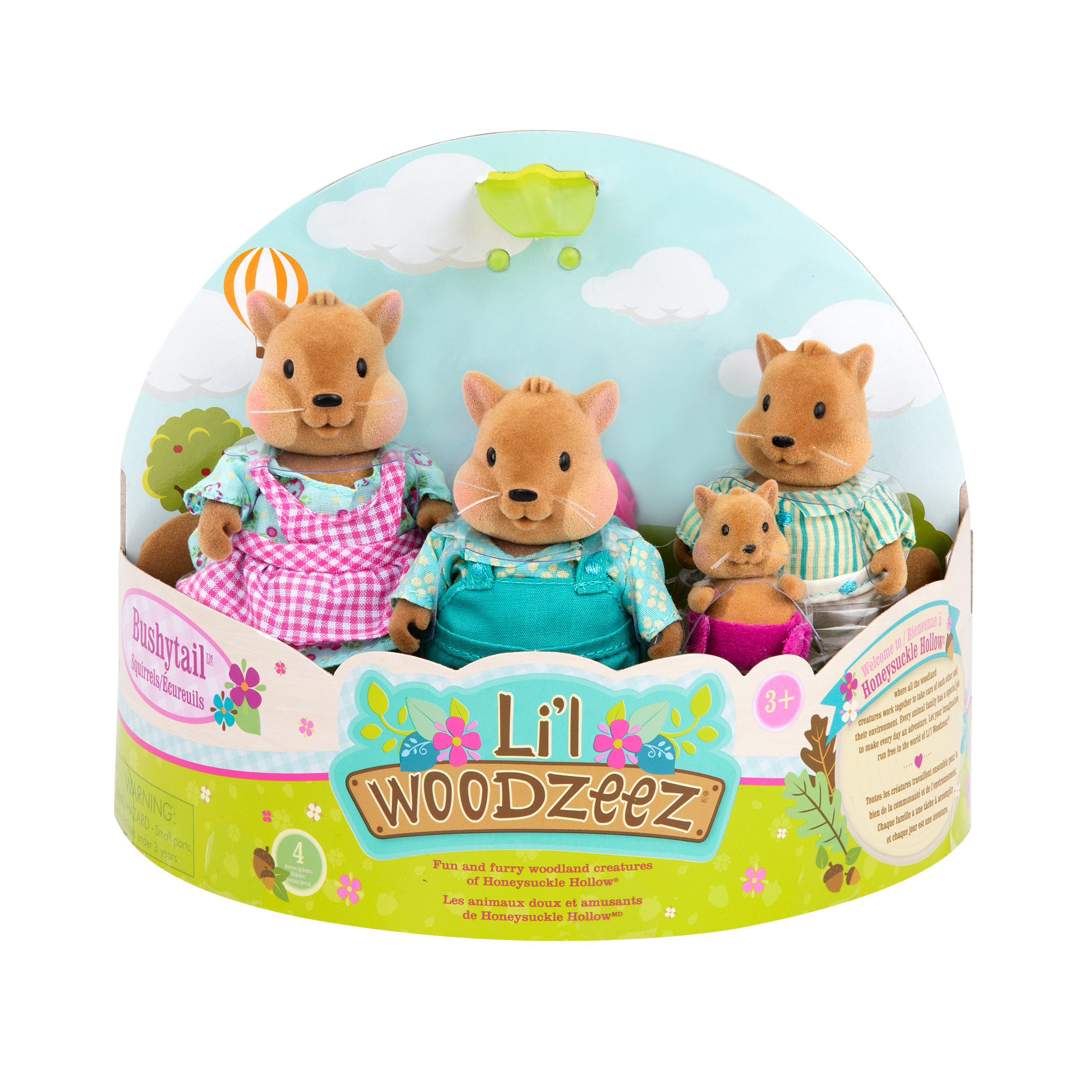 Miniature squirrel figurine set with storybook