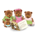 Miniature bear figurine set with storybook