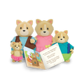 Miniature cat figurine set with storybook