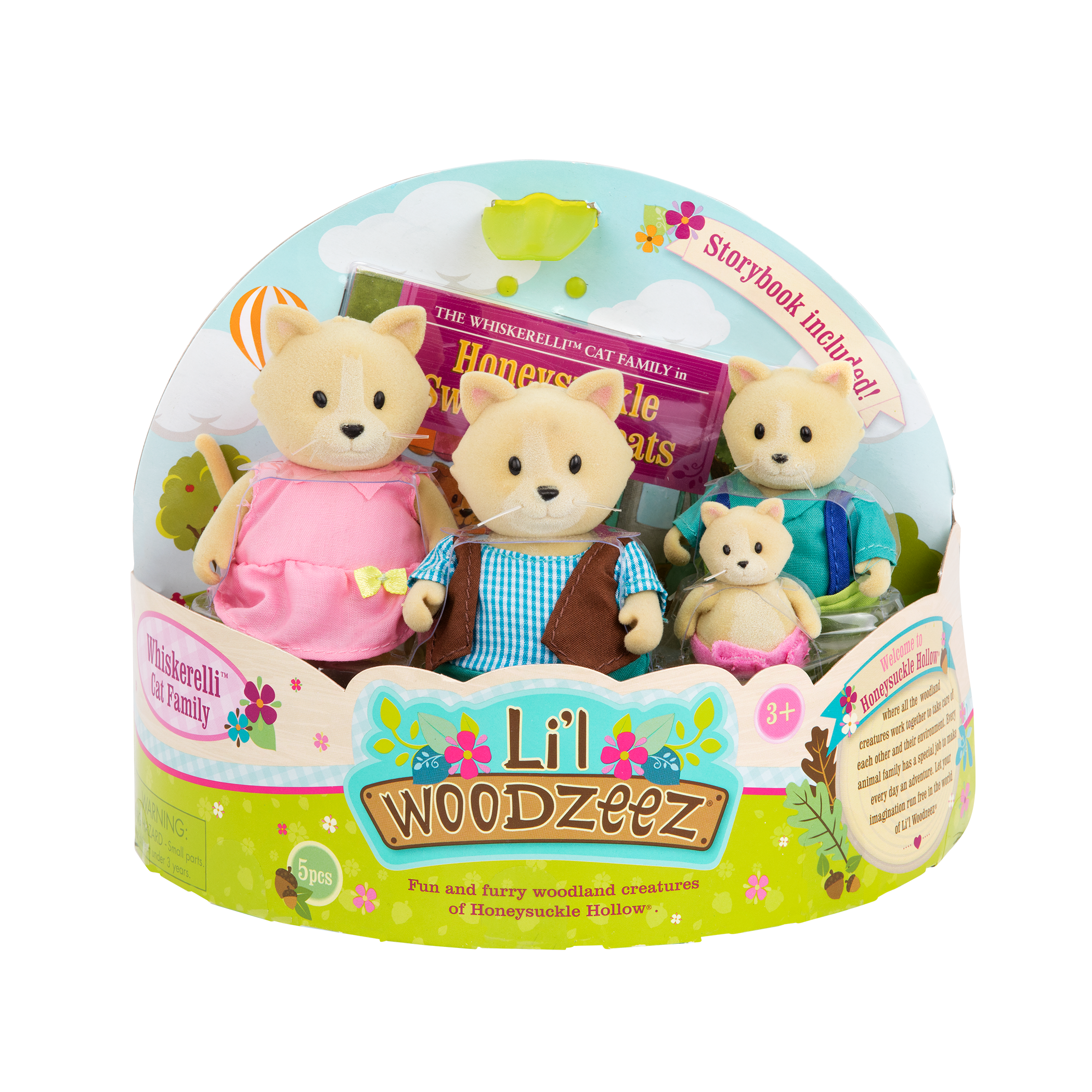 Miniature cat figurine set with storybook