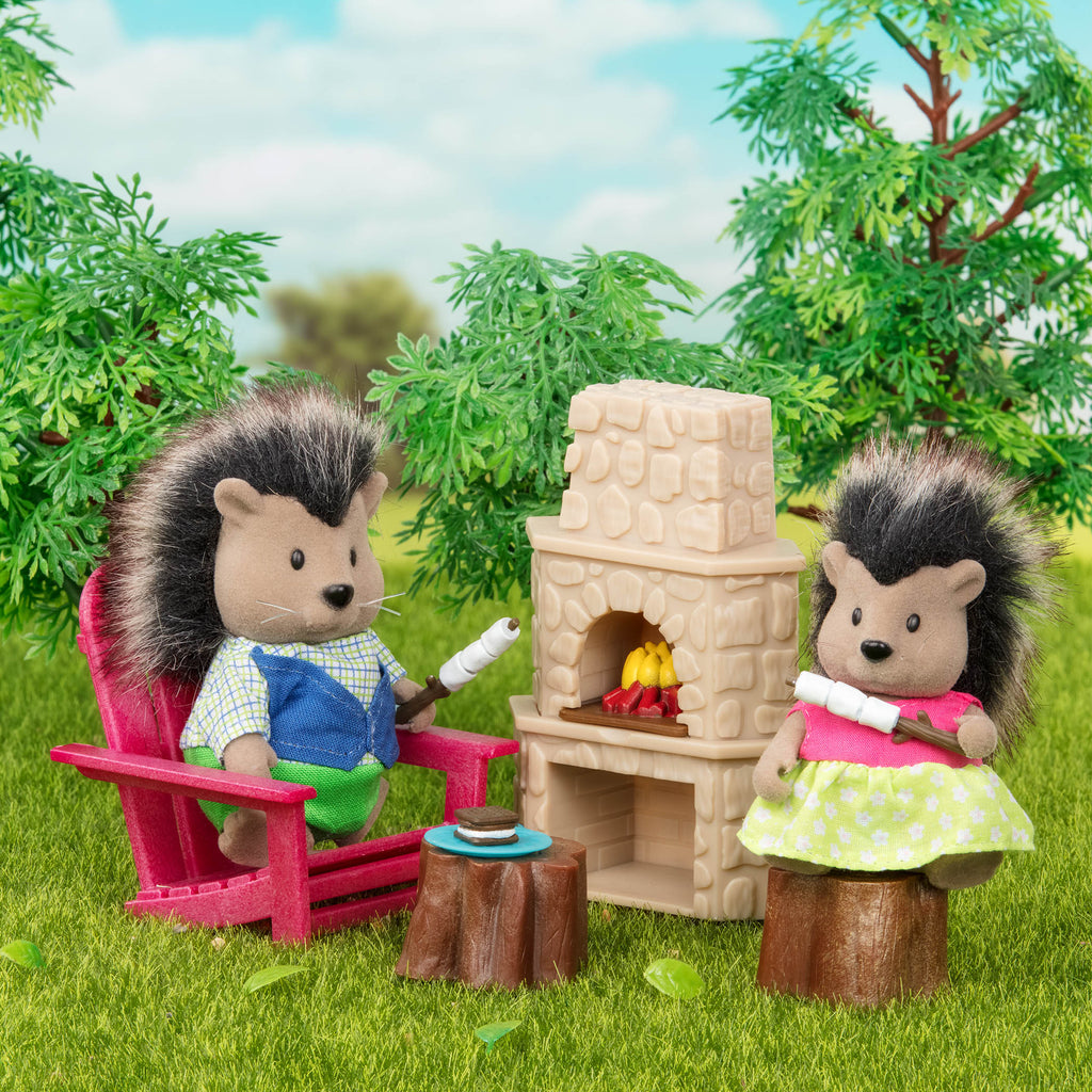 Miniature porcupine figurine set with storybook