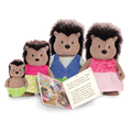 Miniature porcupine figurine set with storybook