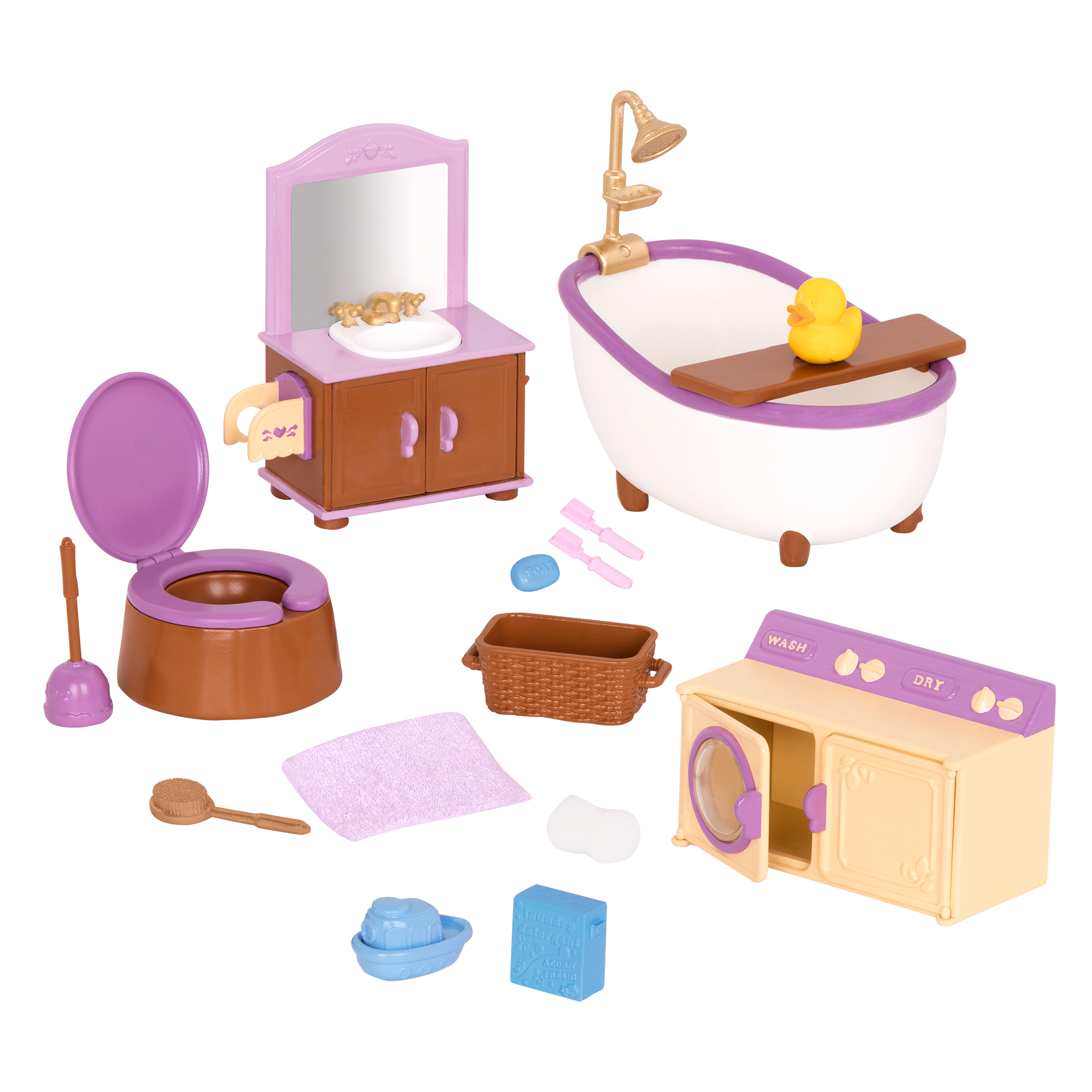 Bathroom and laundry playset