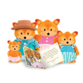 Miniature fox figurine set with storybook