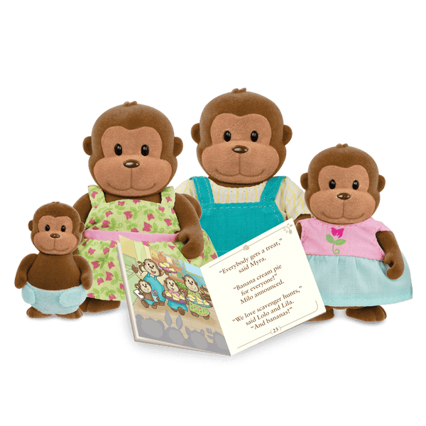 O'Funnigan Monkey Family | Small Animal Figurines | Li'l Woodzeez