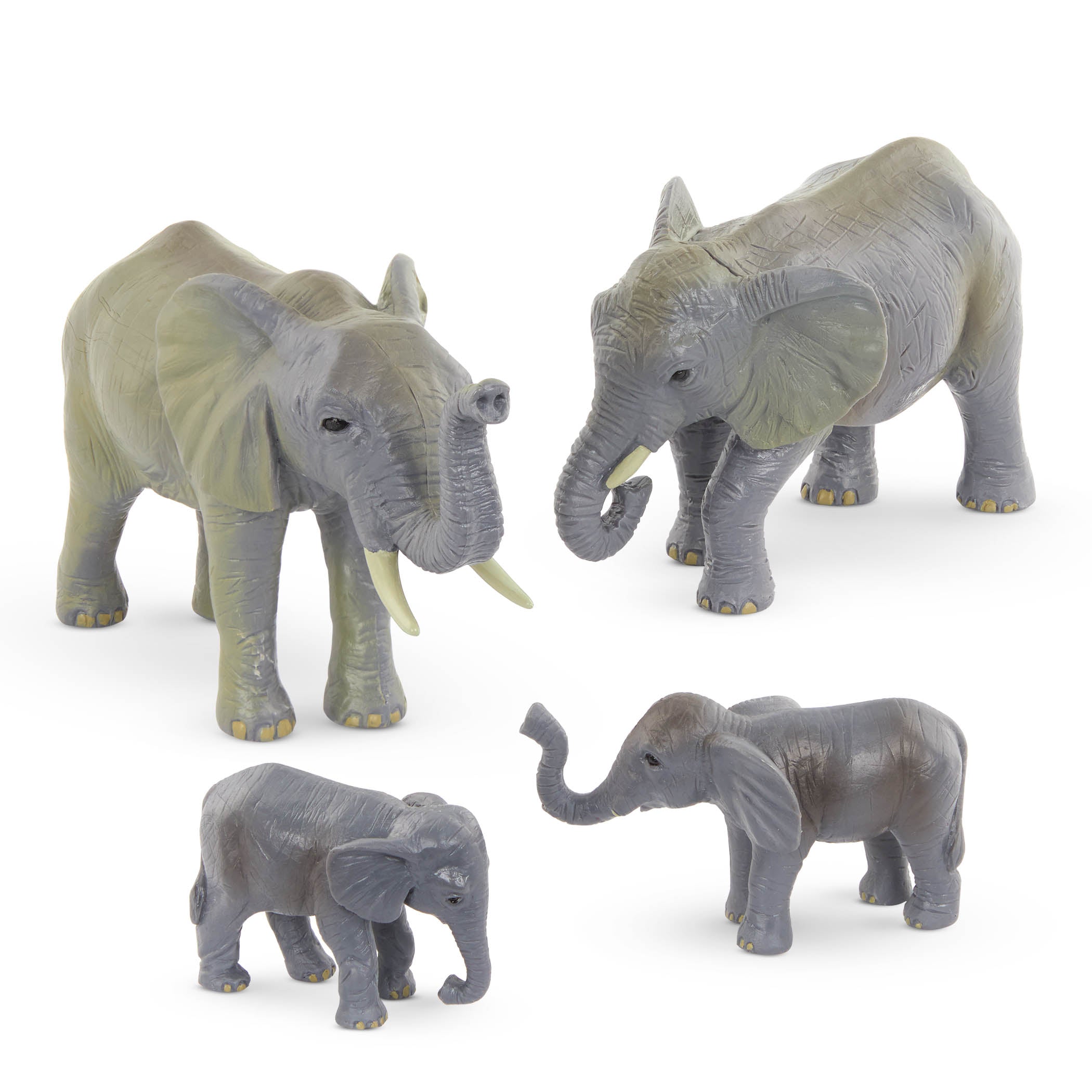 Toy African elephant figurines