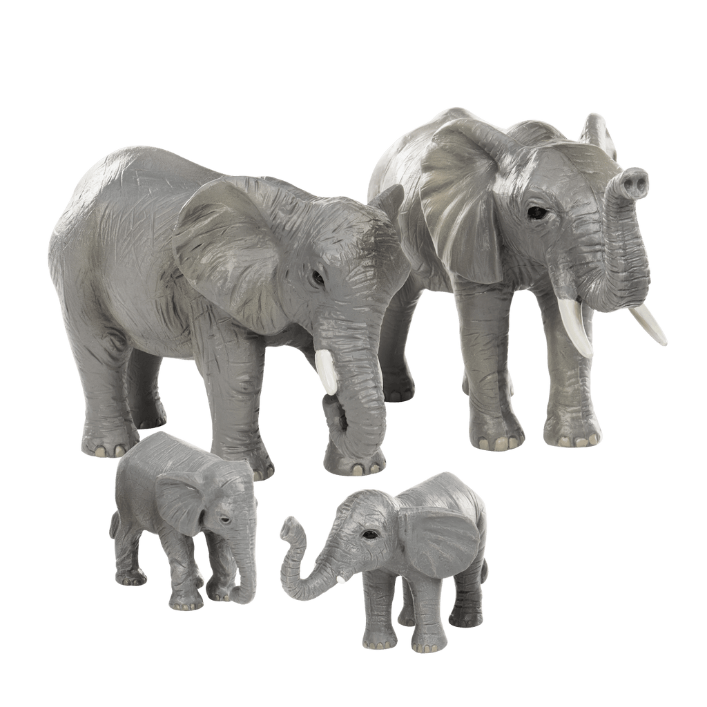 Toy African elephant figurines