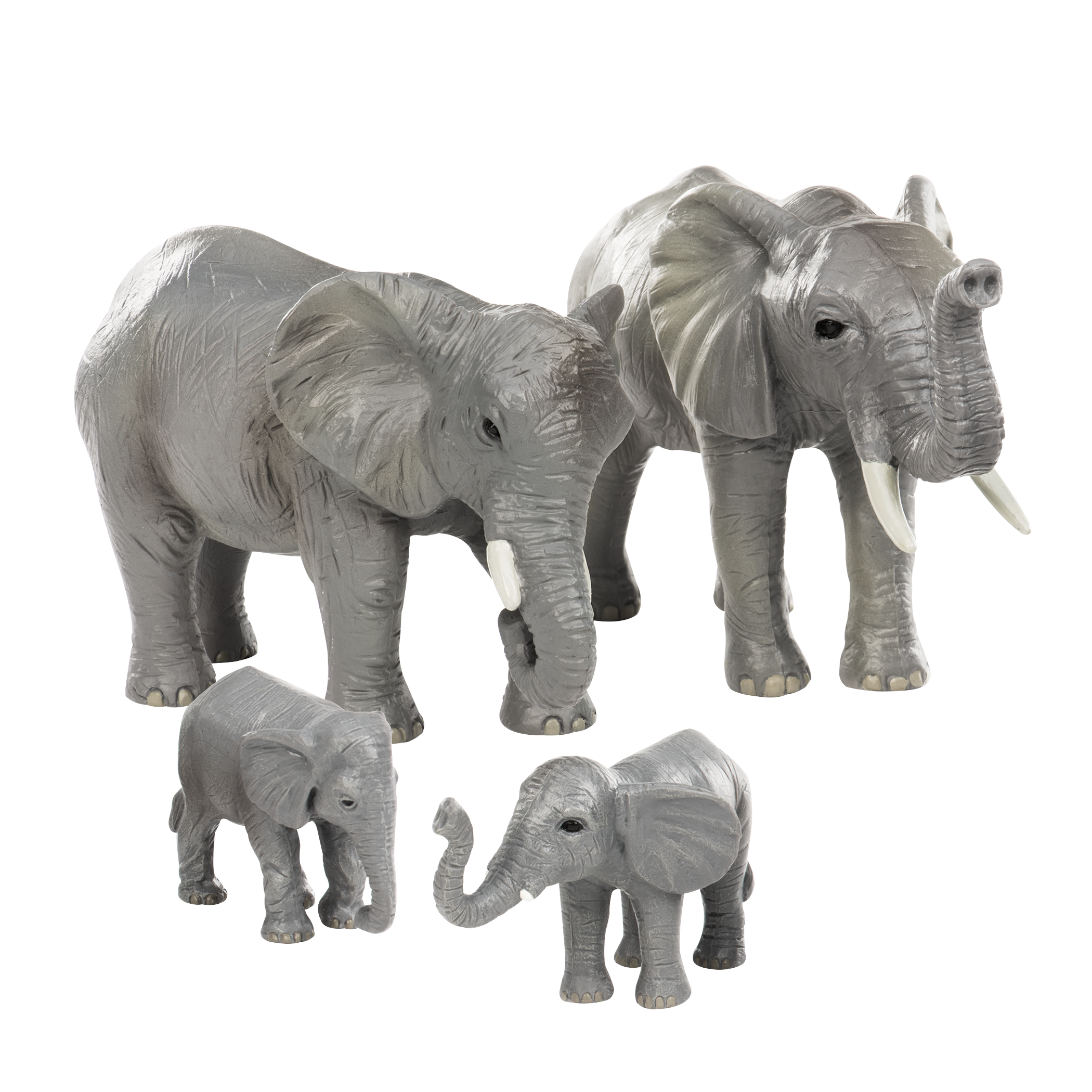 Toy African elephant figurines