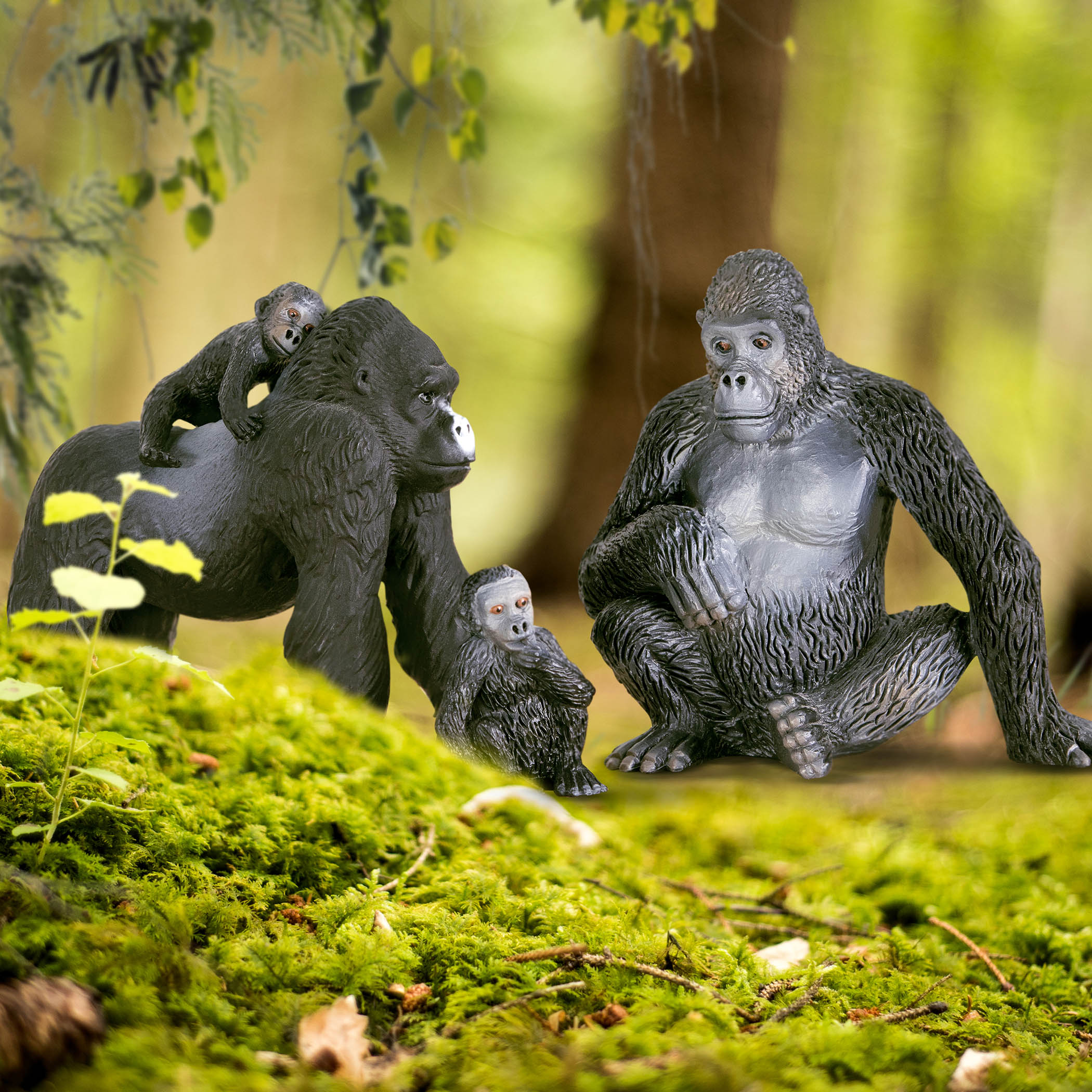 Toy gorilla figurines