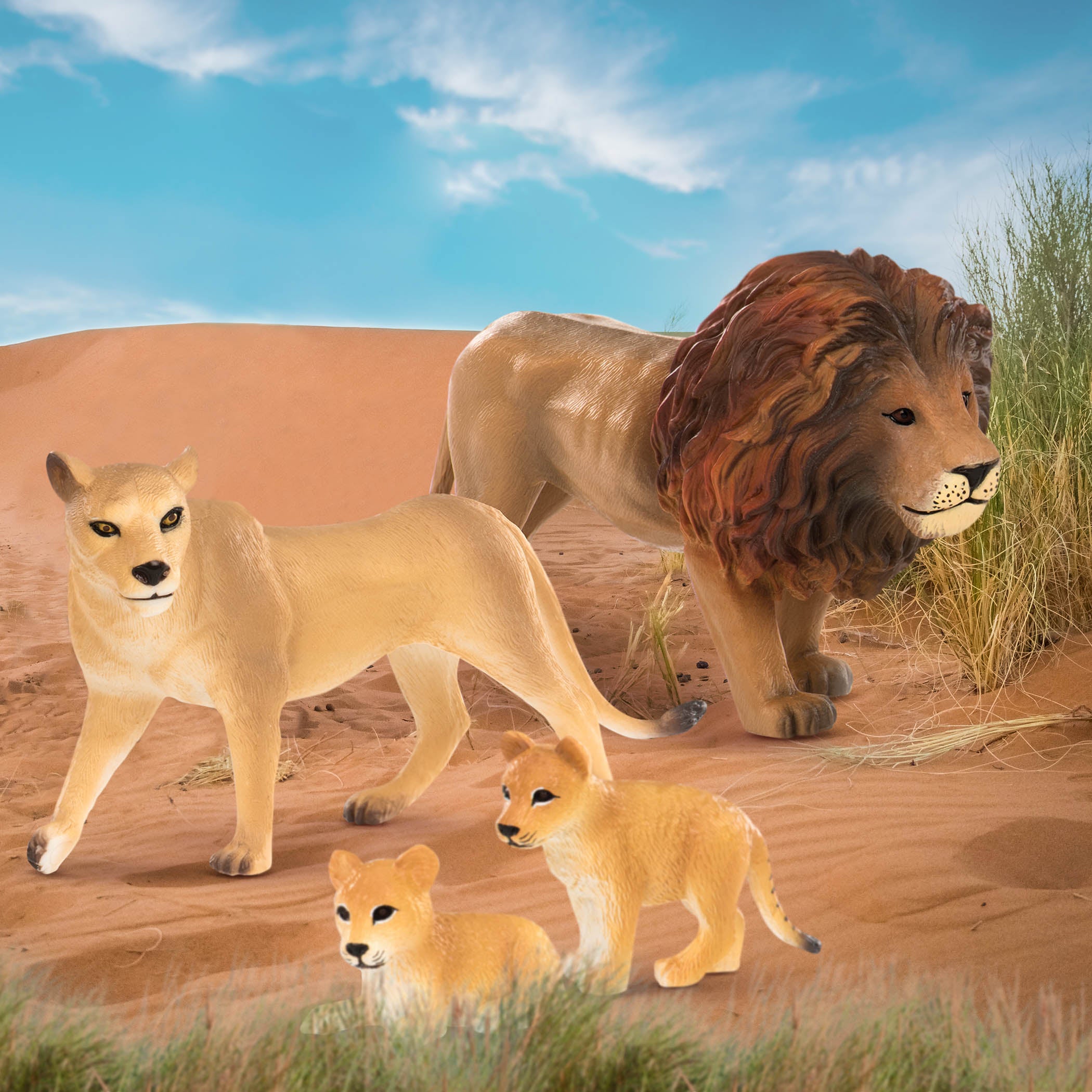 Toy lion figurines