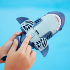Underside of remote control shark toy