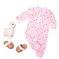 Pajamas and llama plushie for 18-inch doll