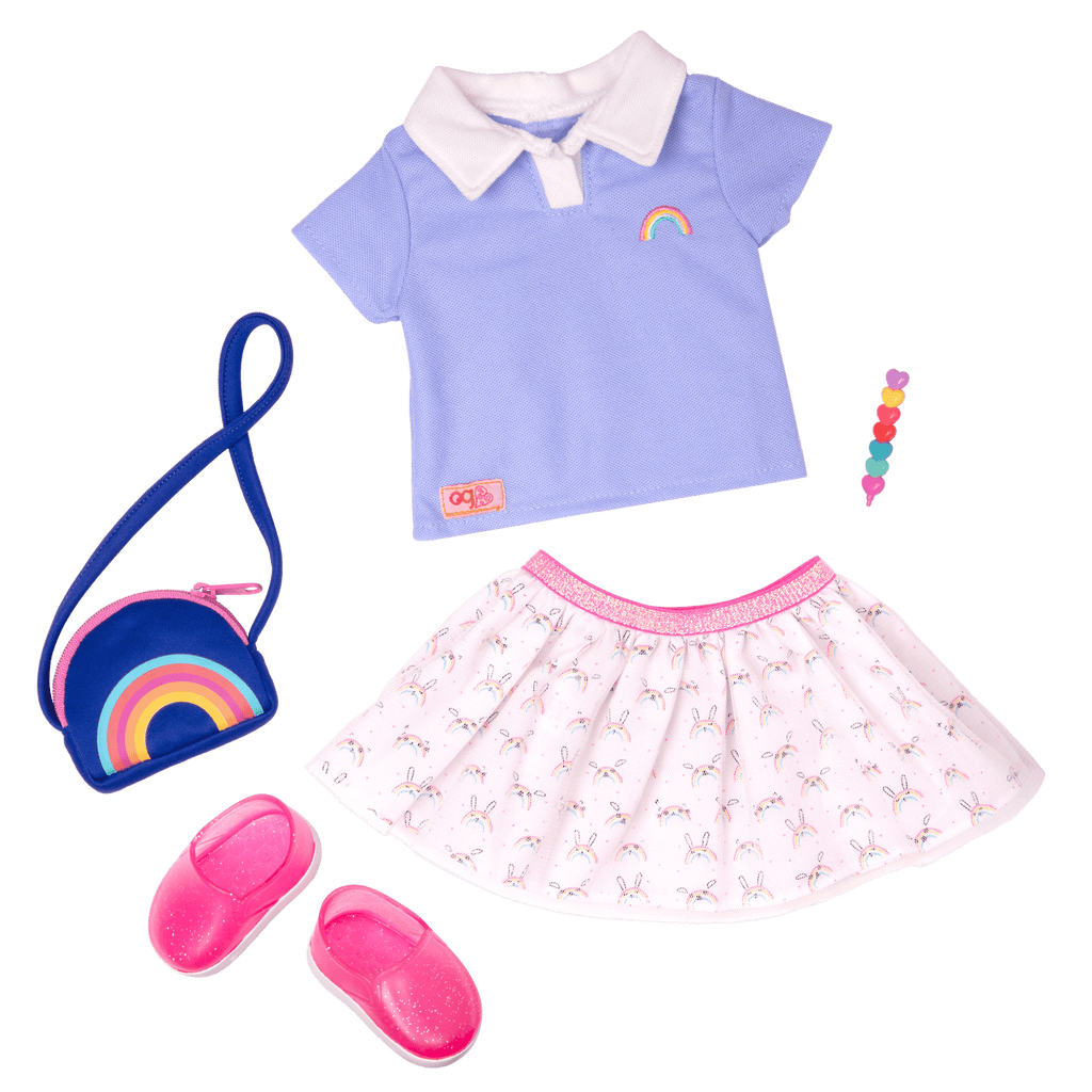 Rainbow Academy School Outfit Purse for 18-inch Dolls