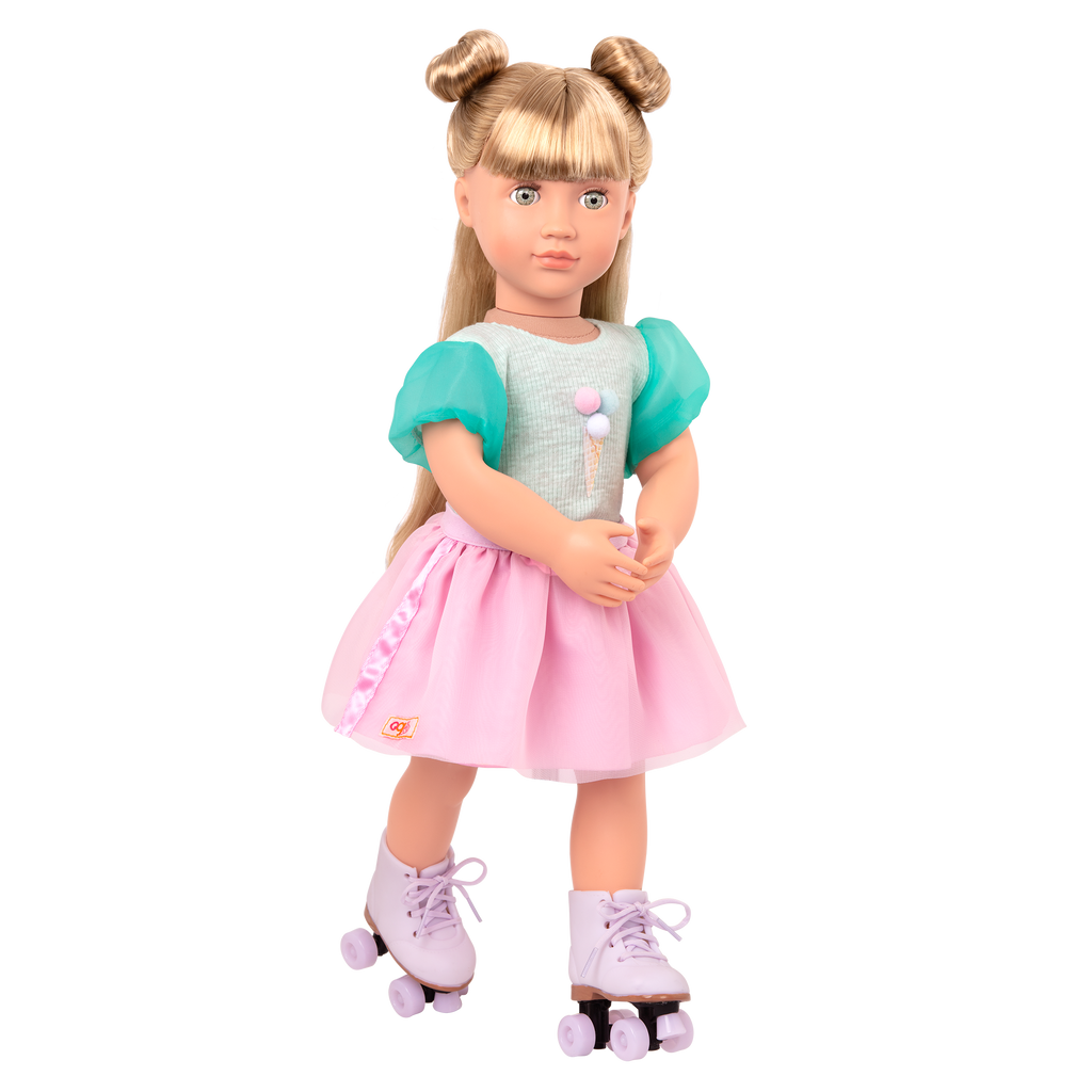 Scoopalicious Ice Cream Outfit Roller Skates for 18-inch Dolls