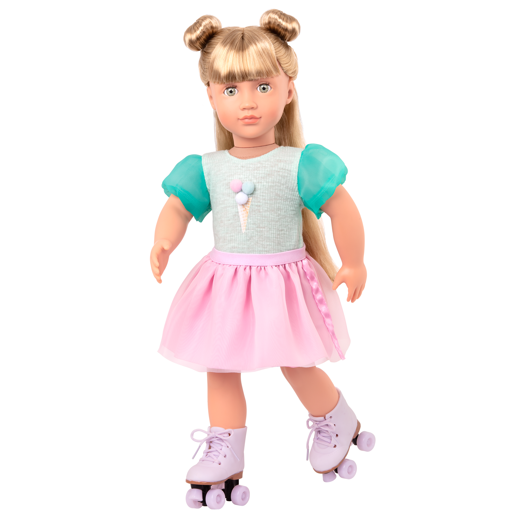 Scoopalicious Ice Cream Outfit Roller Skates for 18-inch Dolls