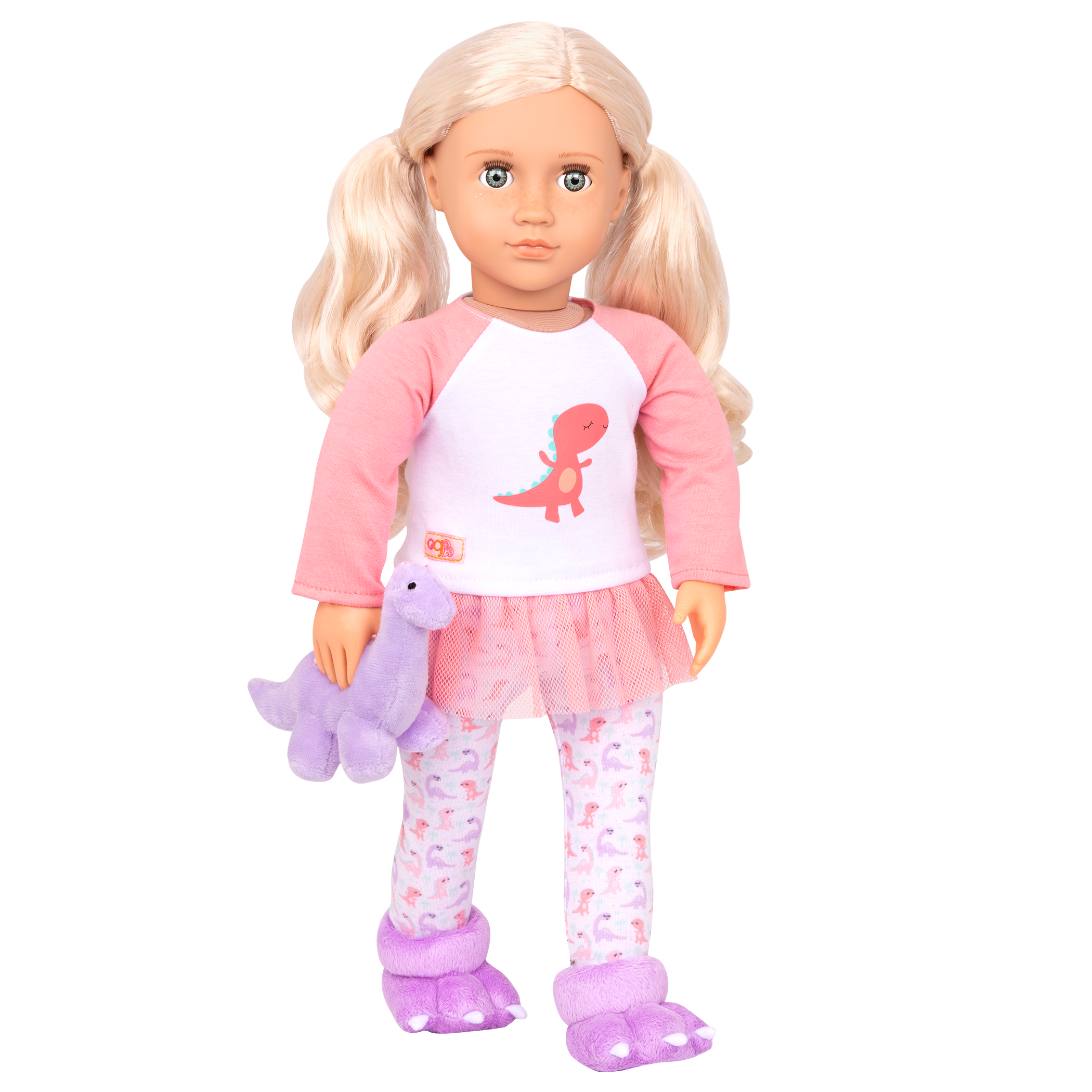 Dream Bright Sleep Tight Dinosaur Pajama for 18-inch Dolls