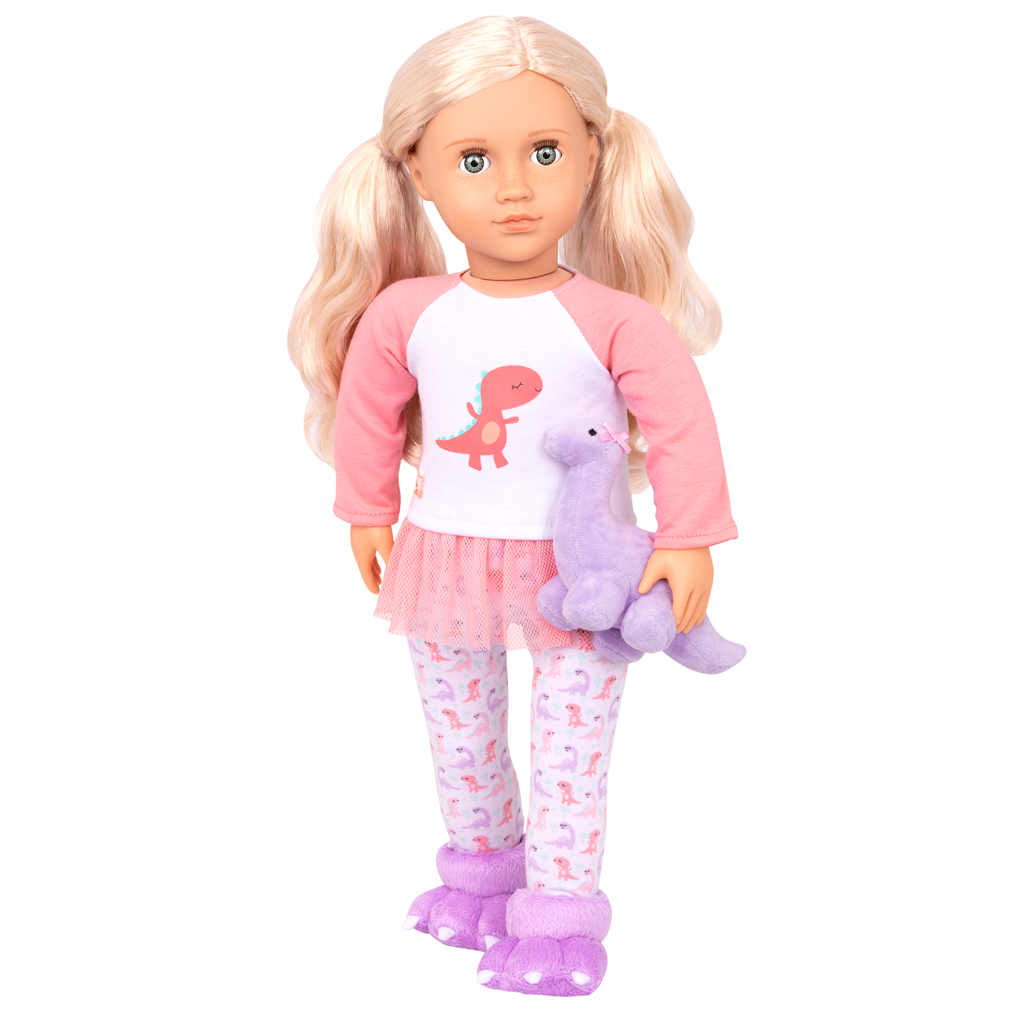 Dream Bright Sleep Tight Dinosaur Pajama for 18-inch Dolls