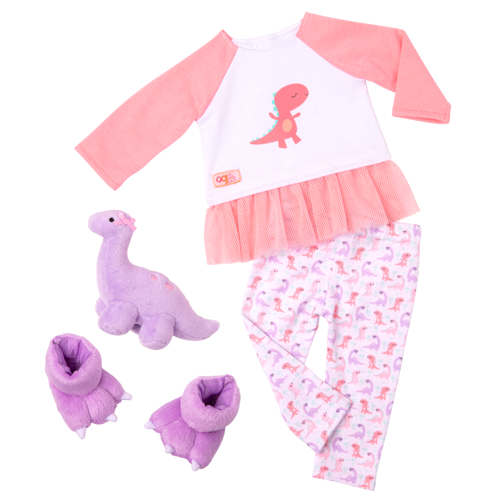 Dream Bright Sleep Tight Dinosaur Pajama for 18-inch Dolls