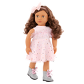 Our Generation Pink & Colorful Outfit for 18" Doll including dress, boots and headband
