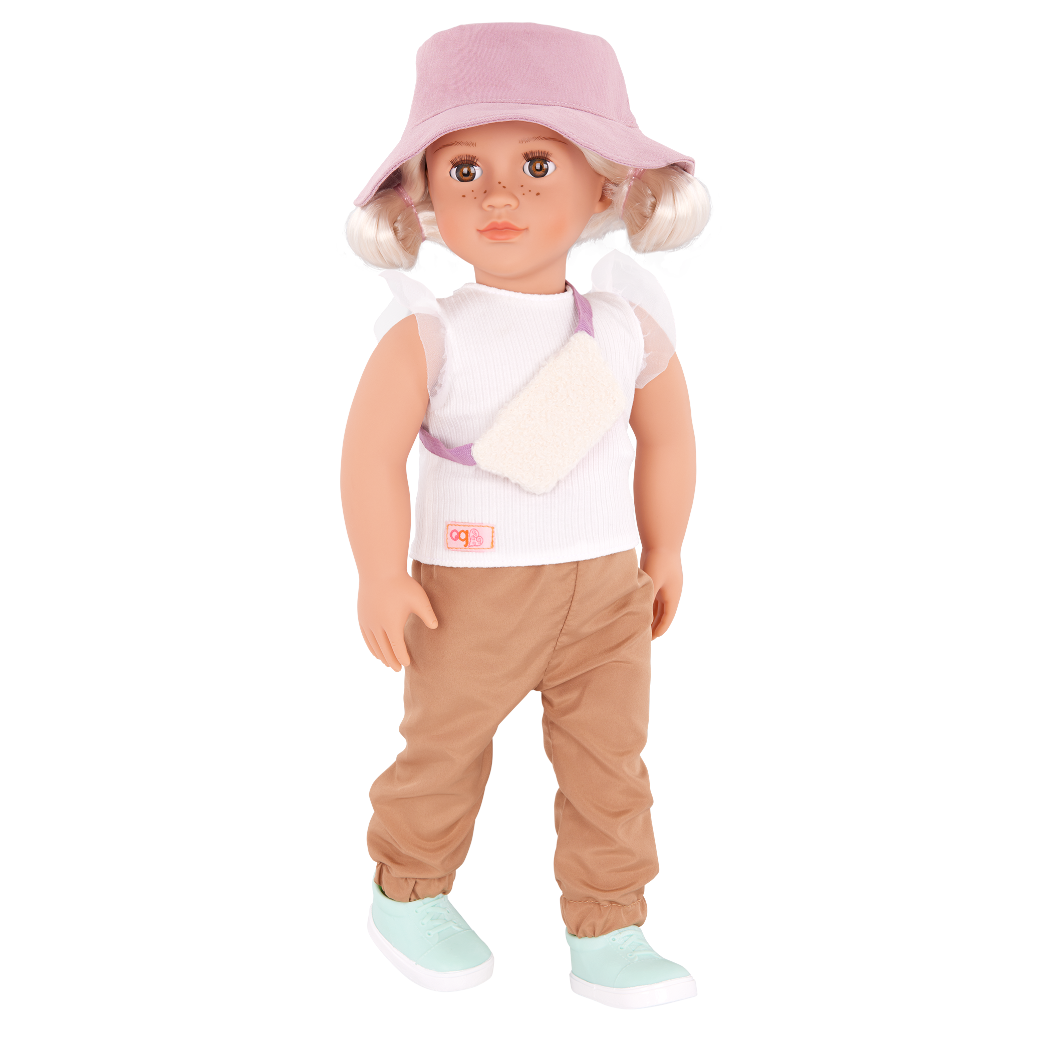 Our Generation 18-inch Doll Roam Outfit including pants, top, hat, shoes and bag