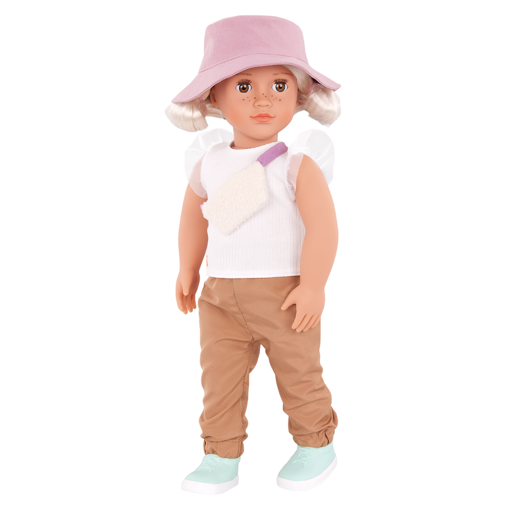 Our Generation 18-inch Doll Roam Outfit including pants, top, hat, shoes and bag