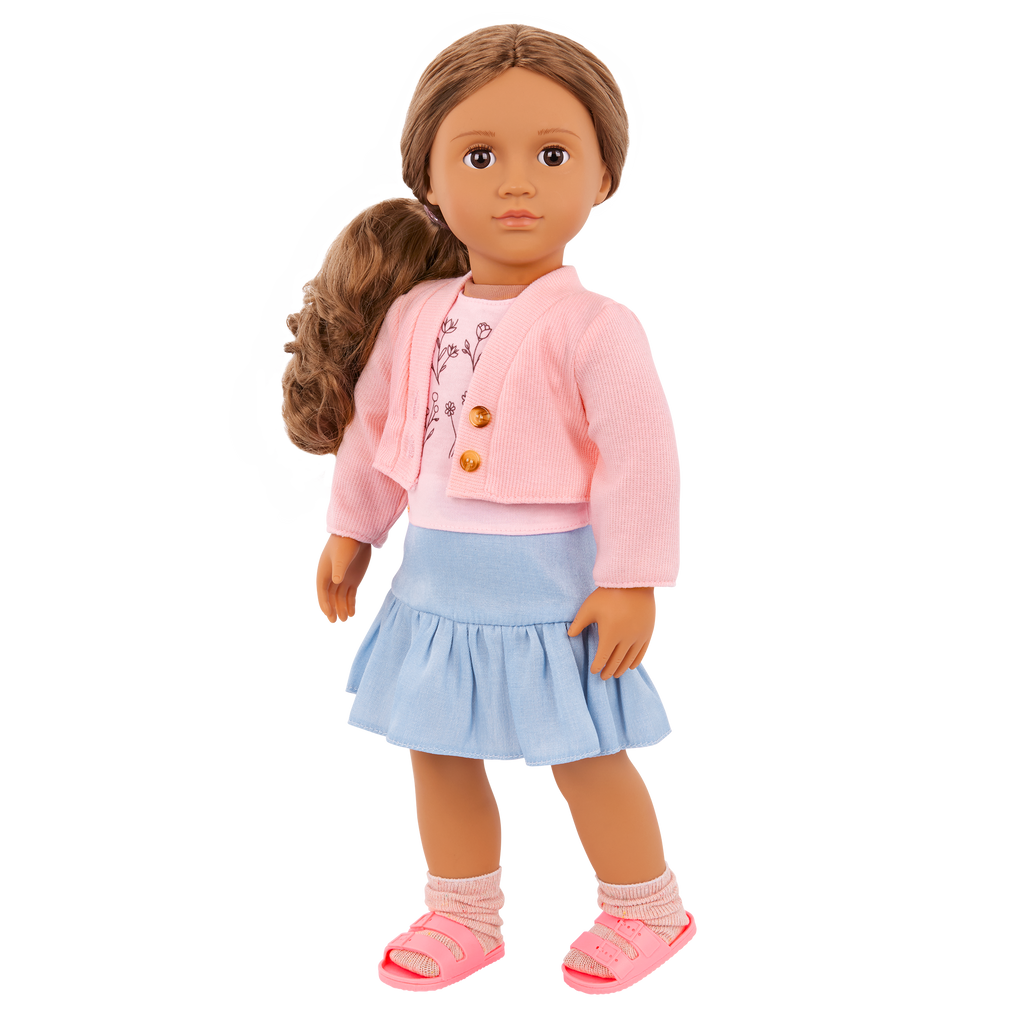 Our Generation Country Charm Outfit for an 18-inch Dolls including a top, skirt, socks and sandals