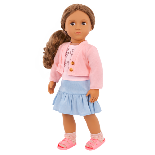 Our Generation Country Charm Outfit for an 18-inch Dolls including a top, skirt, socks and sandals