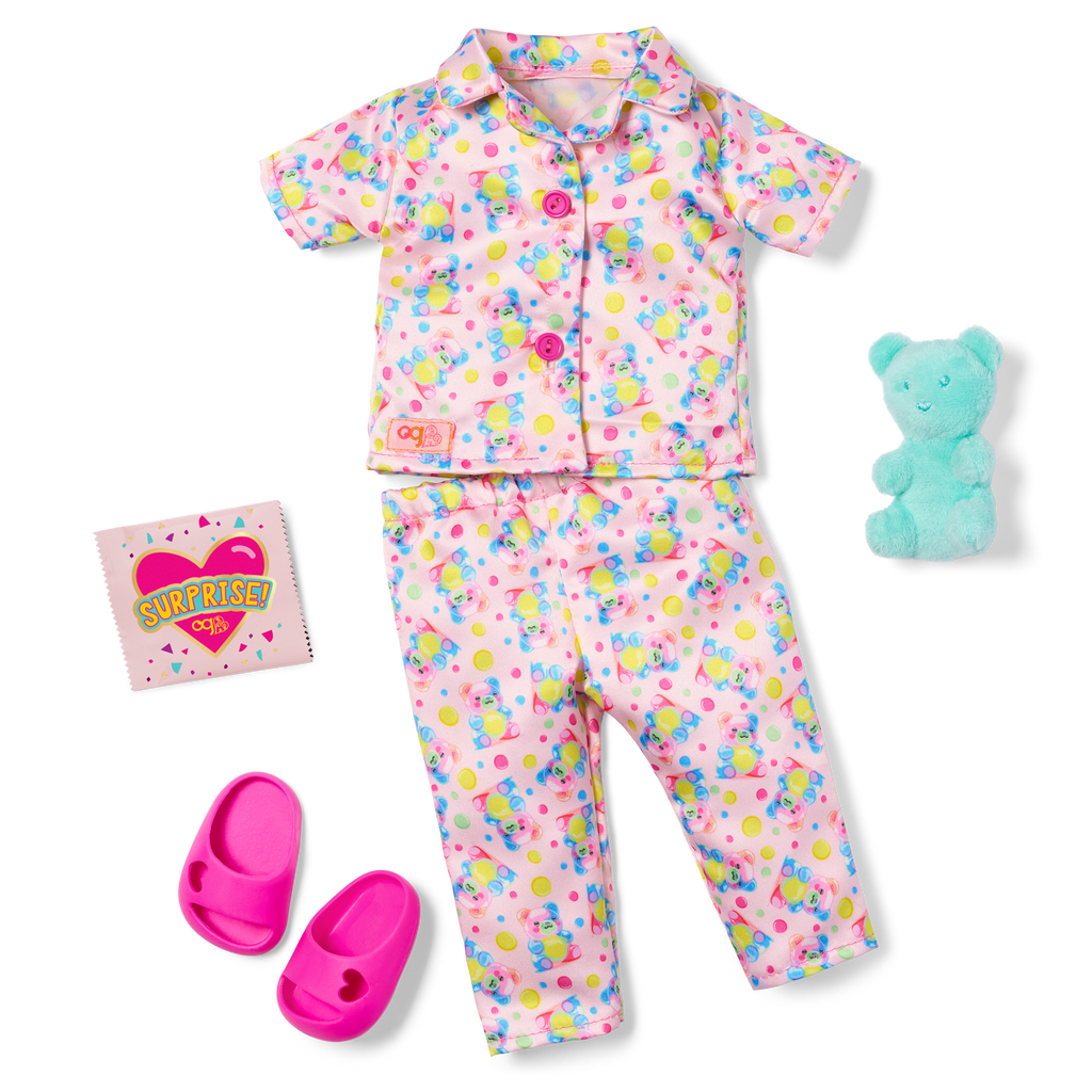 Our Generation Snuggly Bears Surprise Pajama Outfit for 18-inch Dolls